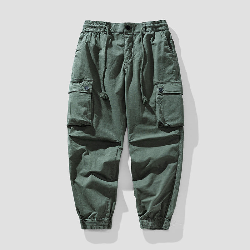 Herren Cargo-Joggerhose im Tapered-Utility-Stil mit elastischem Bund und Klapptaschen Mune Fashion