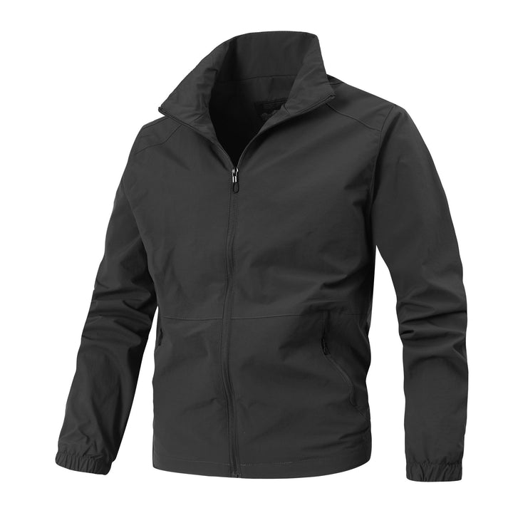 Men's Lightweight Softshell Jacket with Stand-Up Collar, Windproof Membrane and Zippered Pockets Mune Fashion
