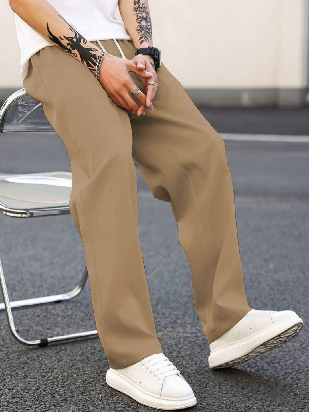 Men's fashionable leisure pants with loose fit and elastic waistband Mune Fashion