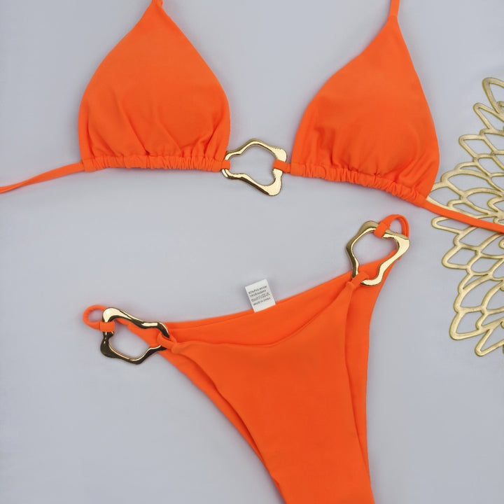 Women's Triangle Bikini with Elegant Gold Details Mune Fashion