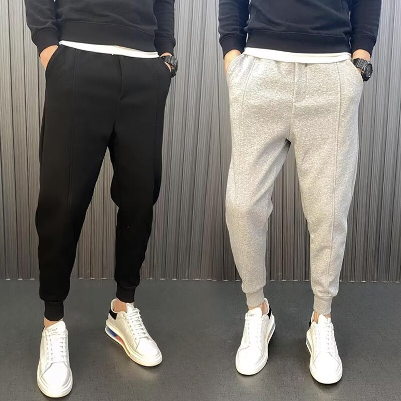 Men's jogging pants with tailored tapered cut, crease and elastic cuffs Mune Fashion