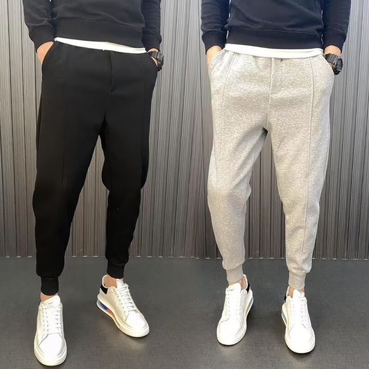 Men's jogging pants with tailored tapered cut, crease and elastic cuffs Mune Fashion