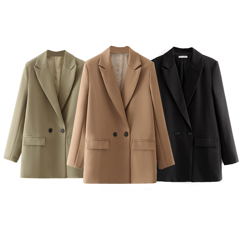 Ladies nan tailored long blazer in oversized look with lapel collar and patch pockets Mune Fashion