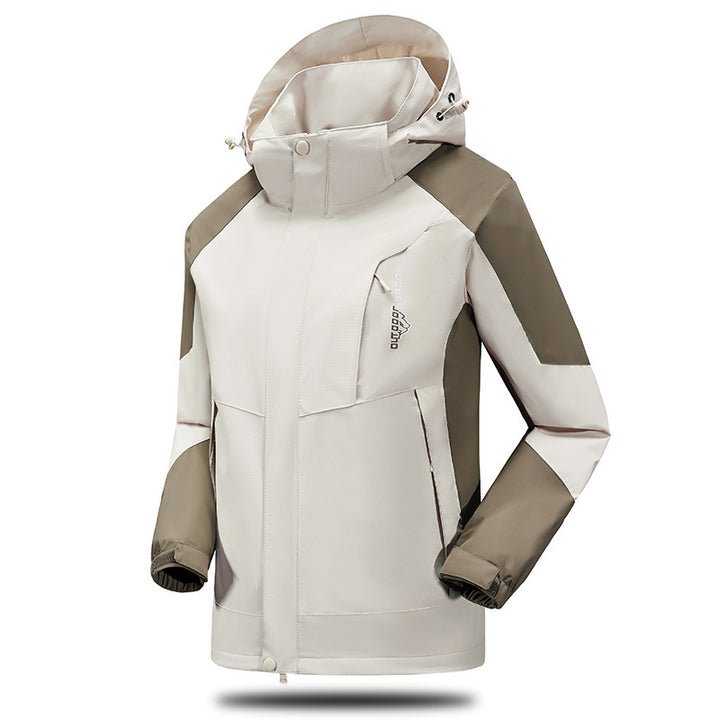 Men's water- and windproof softshell outdoor jacket with adjustable hood and zippered pockets Mune Fashion