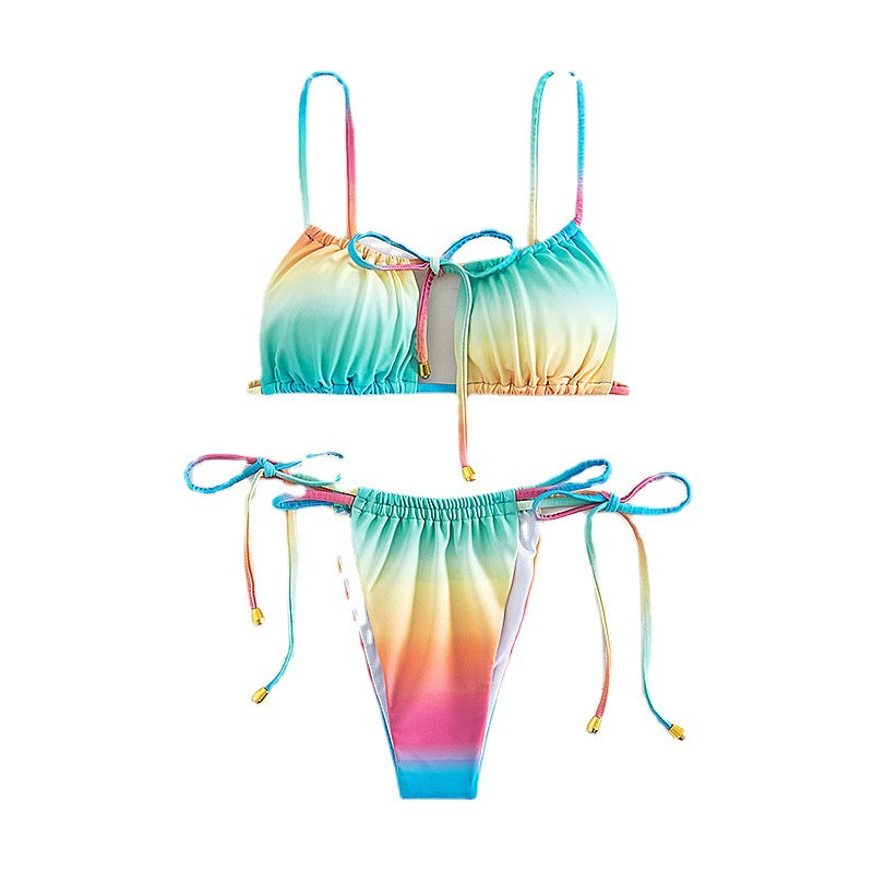 Women's Triangle Bikini with individually adjustable straps and stylish gradient Mune Fashion