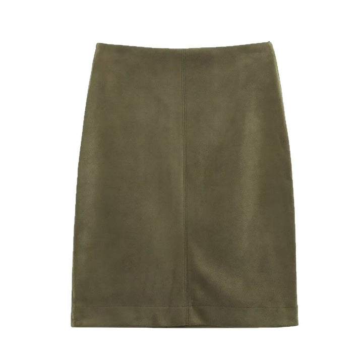 Women's two-piece velour-look set with oversized bomber jacket and fitted pencil skirt Mune Fashion