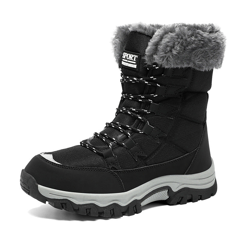 Ladies thermal snow boots with quilted insulation, teddy lining, and grippy profile sole Mune Fashion