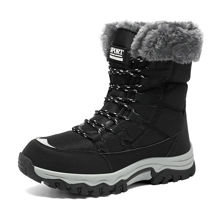 Ladies thermal snow boots with quilted insulation, teddy lining, and grippy profile sole Mune Fashion