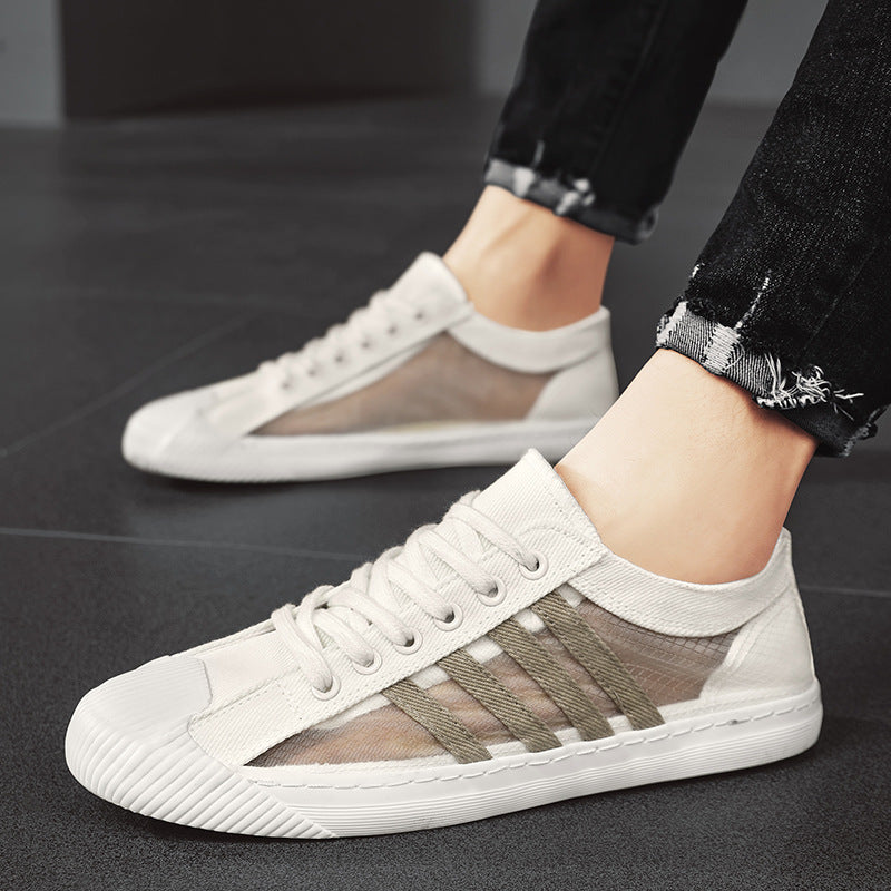 Men's breathable low-top sneakers with transparent mesh inserts Mune Fashion