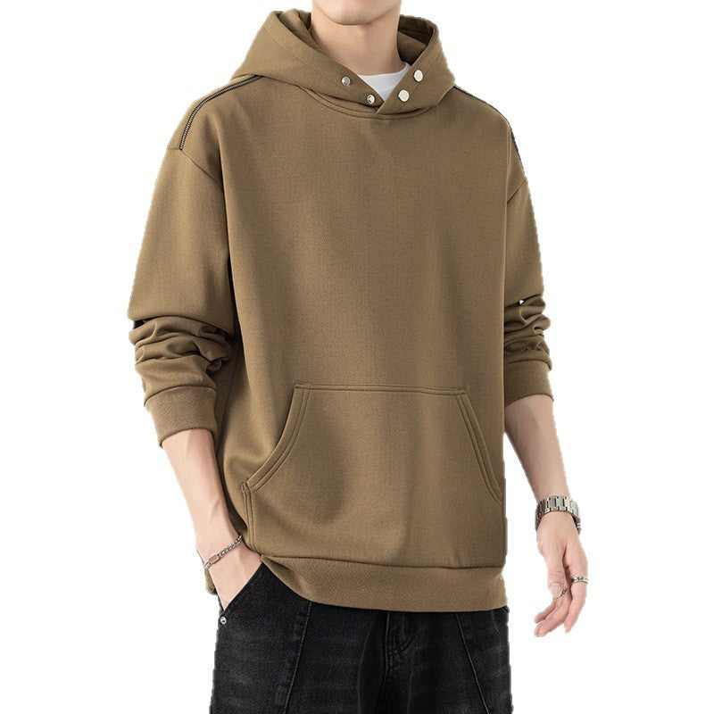 Men's Oversize Hoodie with Kangaroo Pocket & Snap Neck Mune Fashion