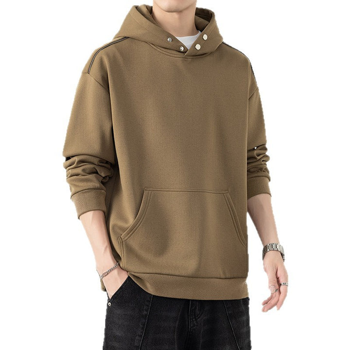 Men's Oversize Hoodie with Kangaroo Pocket & Snap Neck Mune Fashion