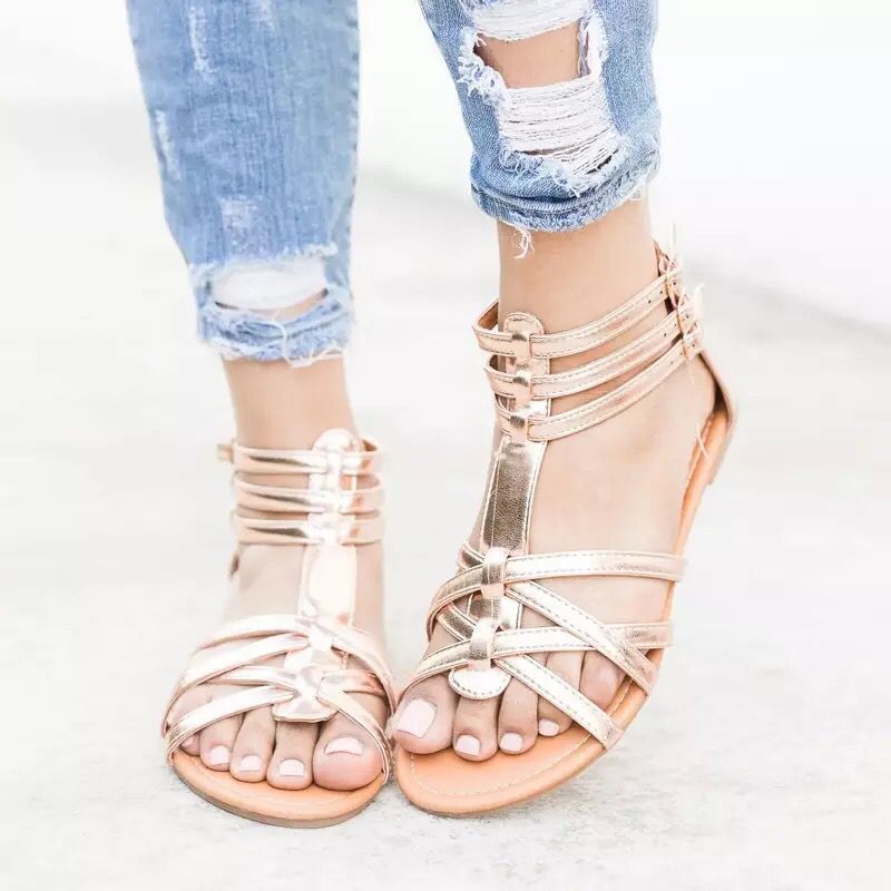 Women's Boho Sandals with Adjustable Ankle Straps and Ethno Print Mune Fashion