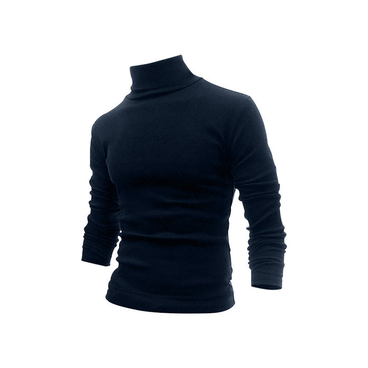 Men's Slim Fit Turtleneck Fine Knit Shirt with Stretch Comfort Mune Fashion