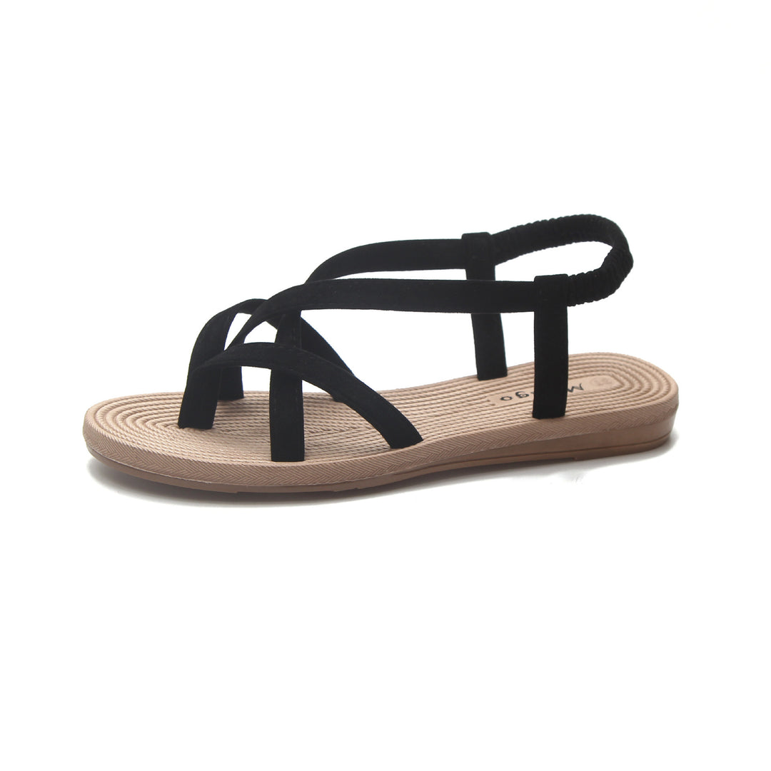 Women's ankle strap sandals with elastic heel strap and cushioned comfort footbed Mune Fashion