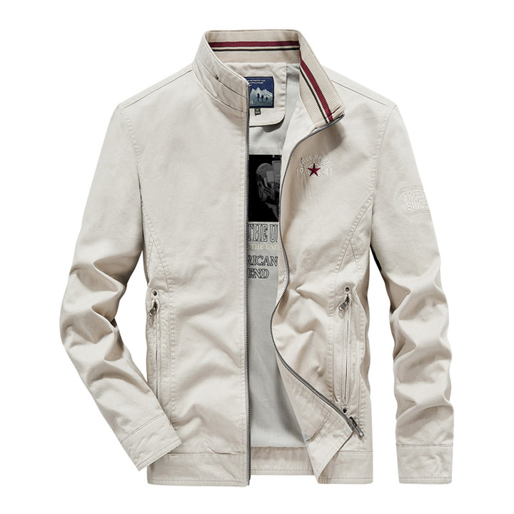 Men's Casual Short Jacket in Harrington Style with Stand Collar and Inner Pocket Mune Fashion