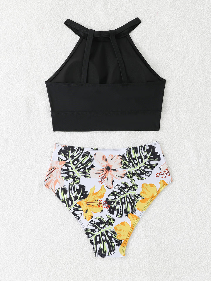 Ladies Bikini Set with High Waist and Sporty Top Mune Fashion