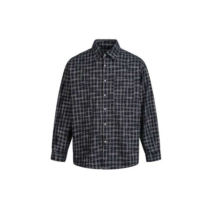 Women's Oversized Shirt made of Linen-Cotton Mix with fine checked pattern Mune Fashion