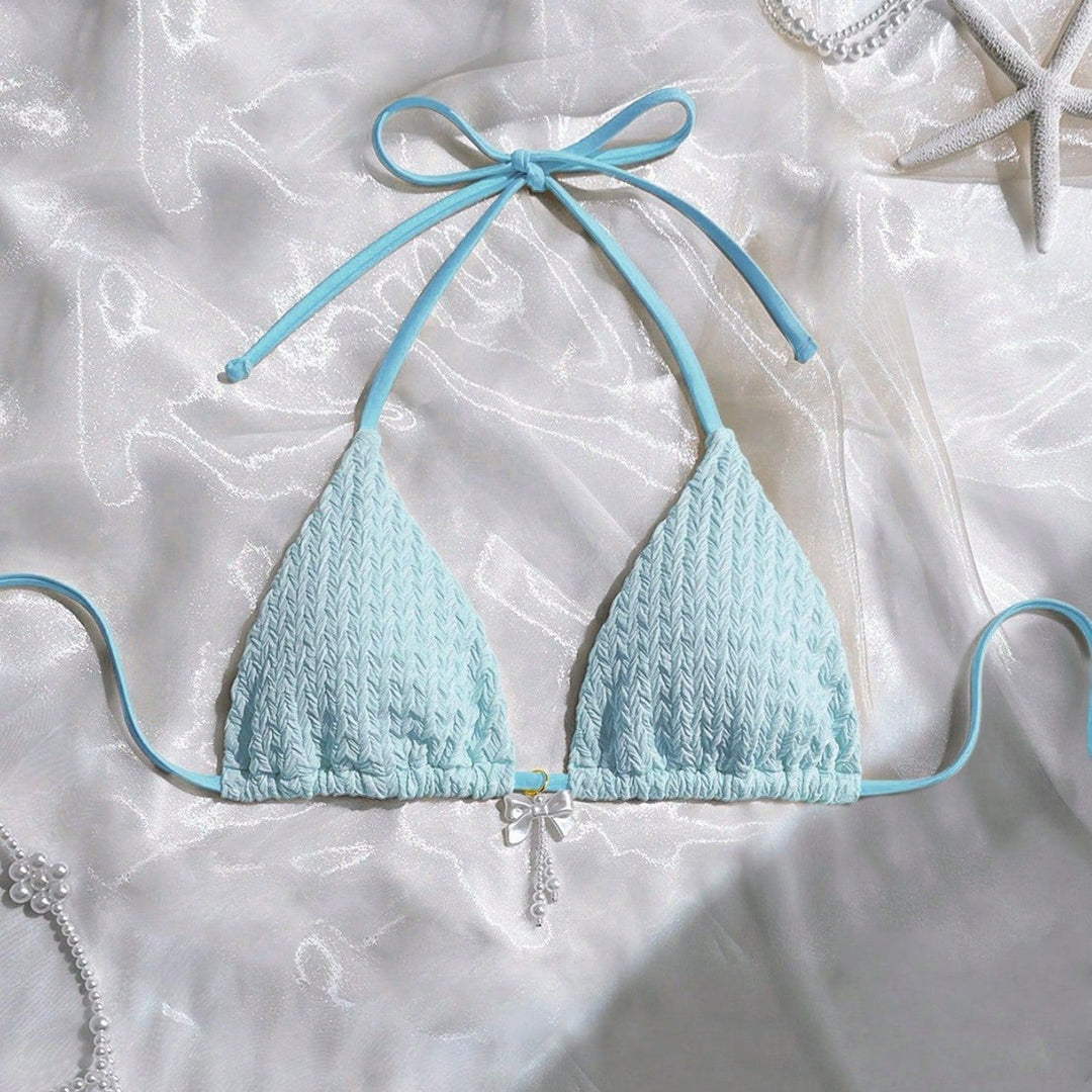 Women Triangle Bikini with Delicate Textures Mune Fashion