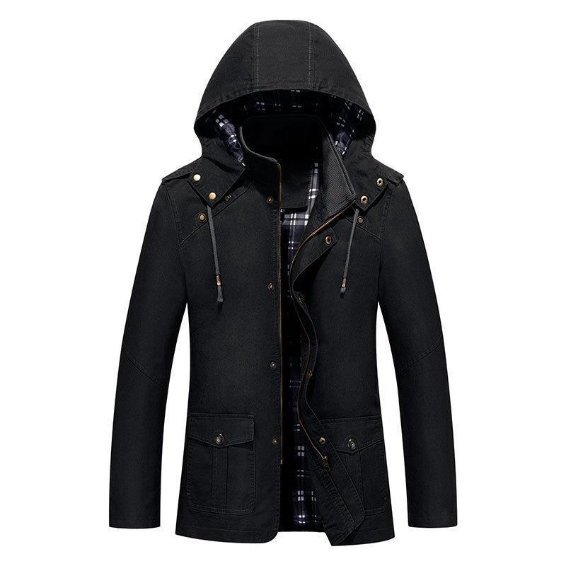 Men's Lightweight Hooded Parka with Checked Lining and Multi-Functional Pockets Mune Fashion