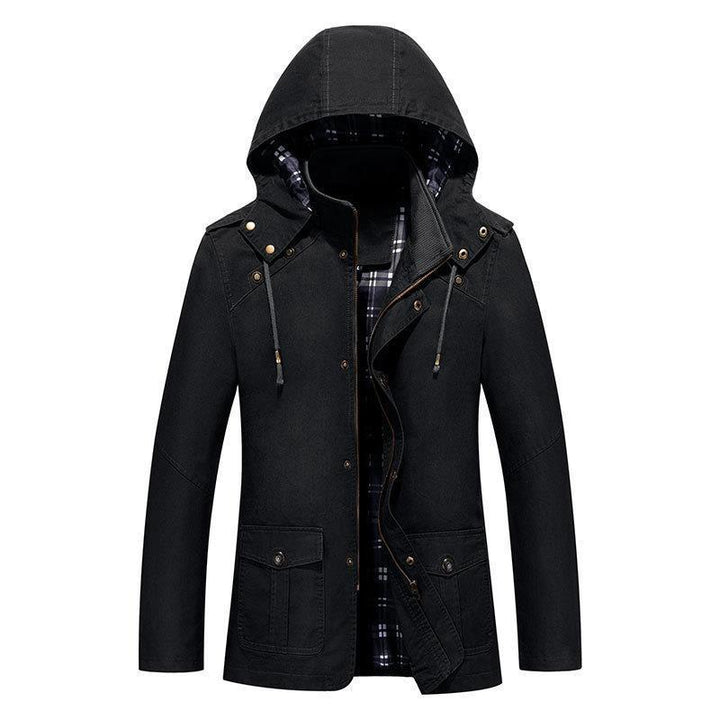Men's Lightweight Hooded Parka with Checked Lining and Multi-Functional Pockets Mune Fashion