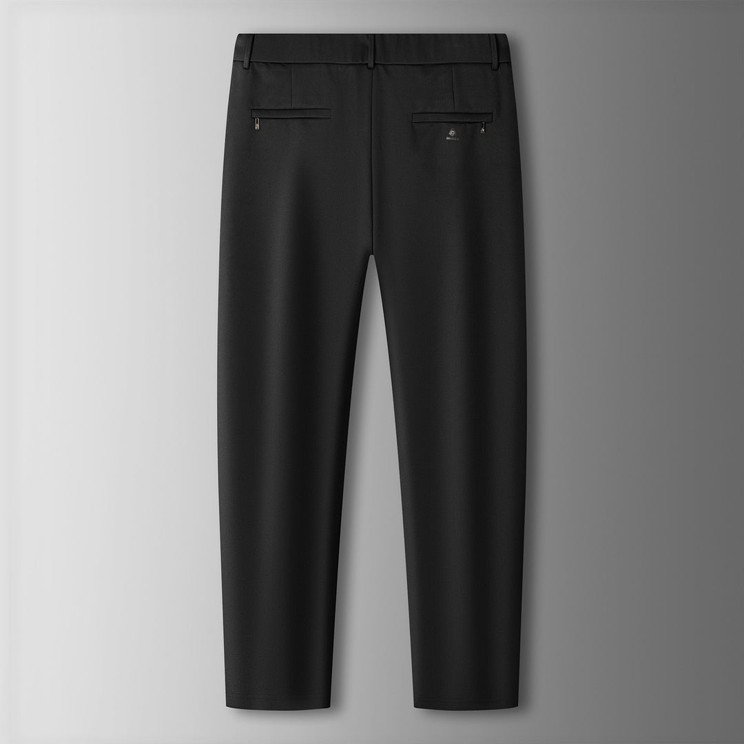 Men Slim Business-Casual Chino Pants with Tapered Leg and Stretch Component Mune Fashion