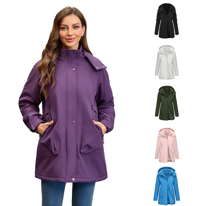Women's tailored parka with hood, concealed zipper and practical zippered pockets Mune Fashion