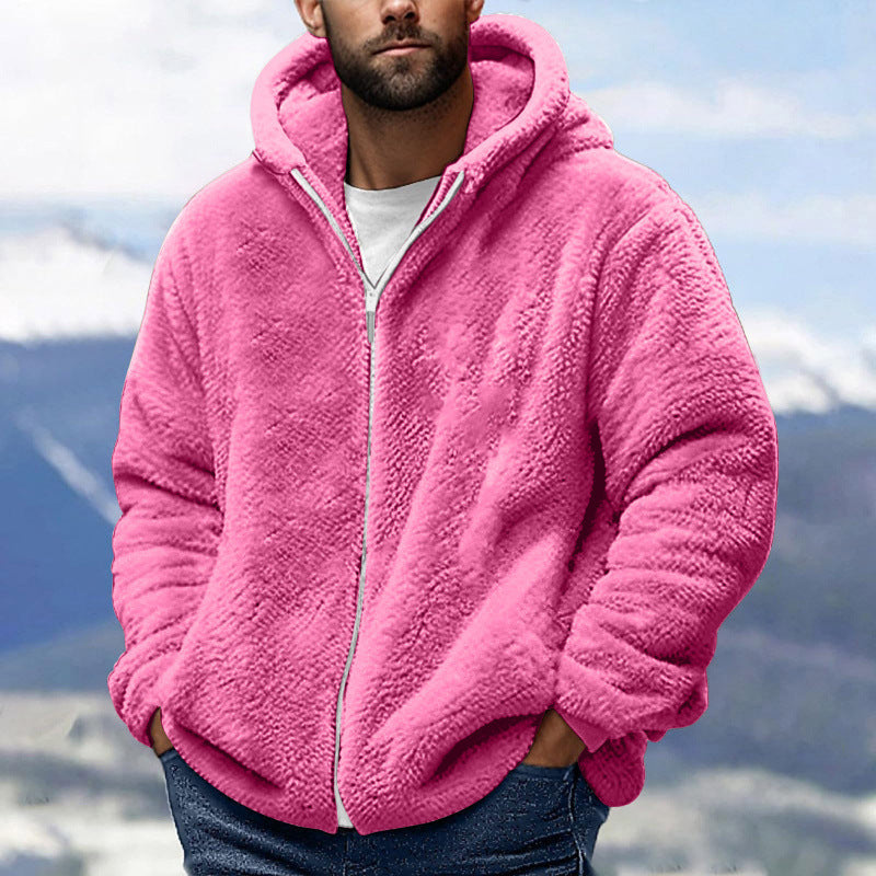 Men's Cozy Teddy Fleece Zip-Up Hoodie with Oversized Fit Mune Fashion