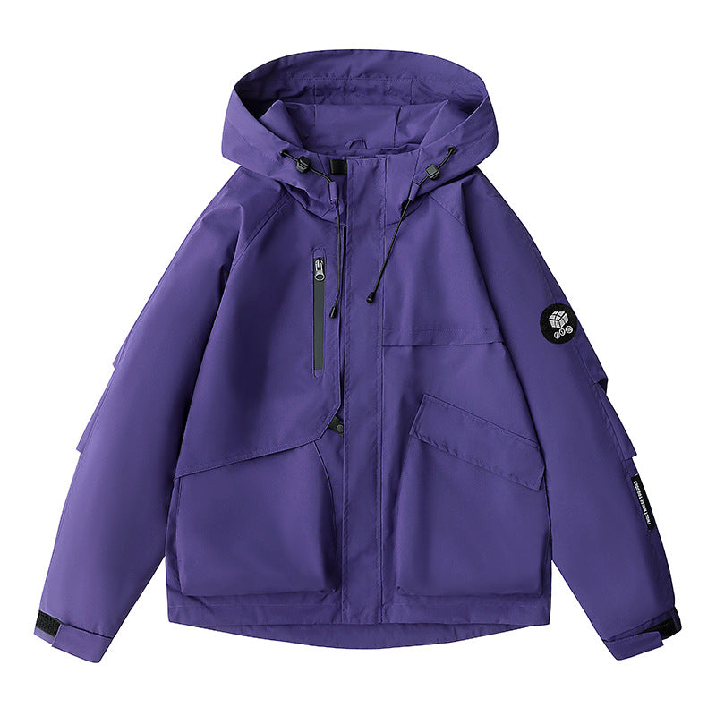Men's weatherproof hooded field jacket with multifunctional pockets, adjustable hood, and chin protection Mune Fashion