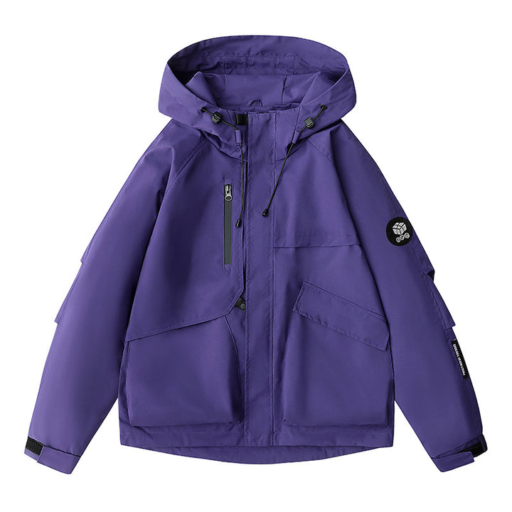 Men's weatherproof hooded field jacket with multifunctional pockets, adjustable hood, and chin protection Mune Fashion
