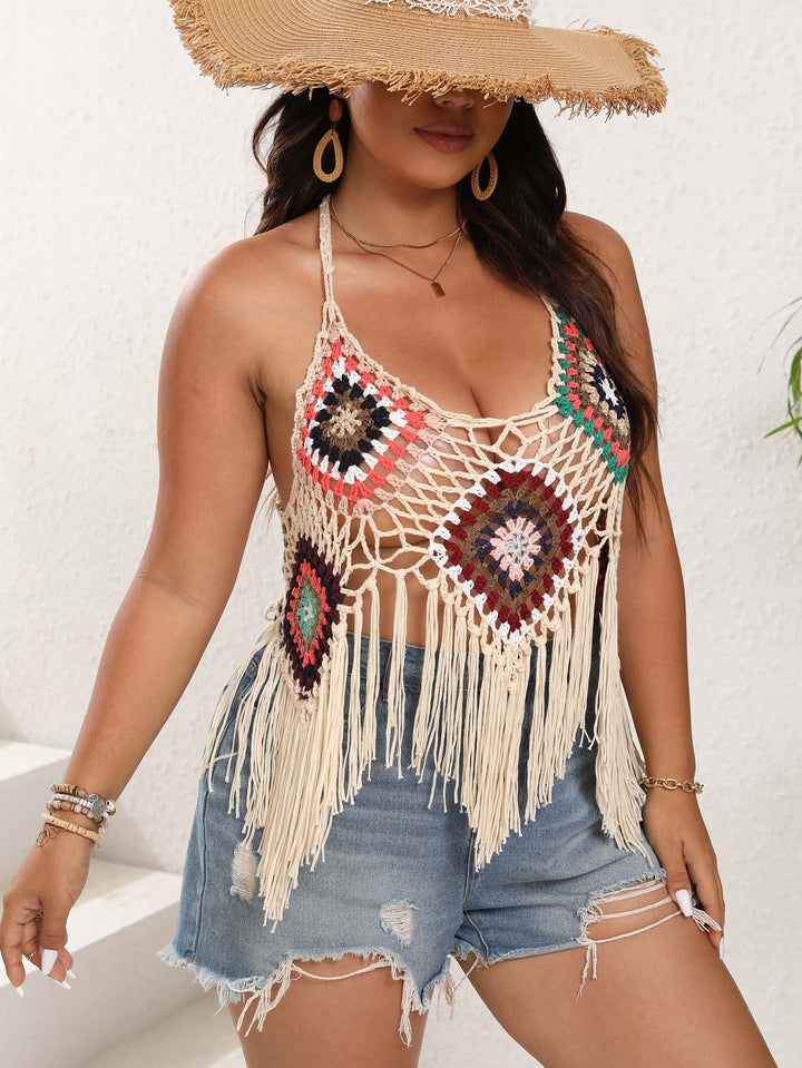 Women's crochet top with fringes Mune Fashion