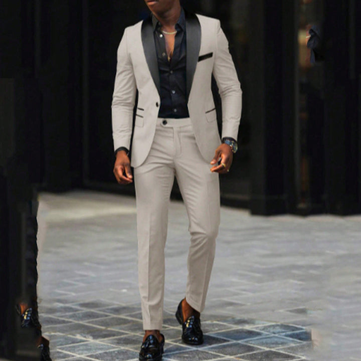 Men's Tailored Tuxedo Set with Shawl Collar and Slim Suit Trousers Mune Fashion