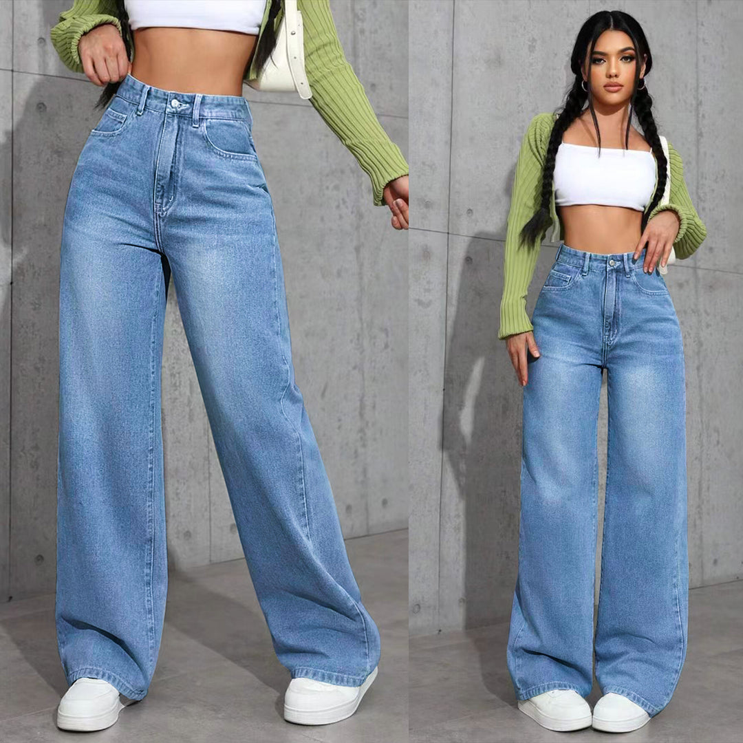Women High-Waist Palazzo Jeans with extra wide leg and soft pleats Mune Fashion