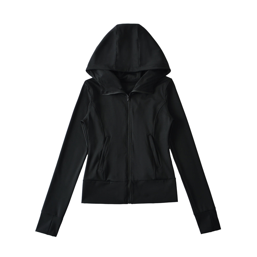 Women's Hooded Sports Jacket with Full Zip, Tailored Fit, and Integrated Zipper Pockets Mune Fashion