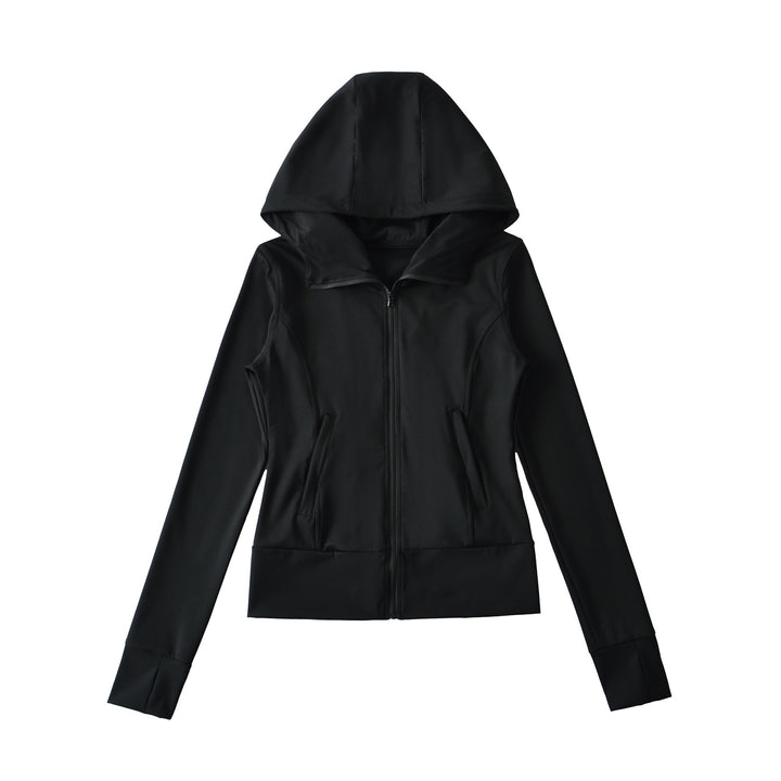 Women's Hooded Sports Jacket with Full Zip, Tailored Fit, and Integrated Zipper Pockets Mune Fashion