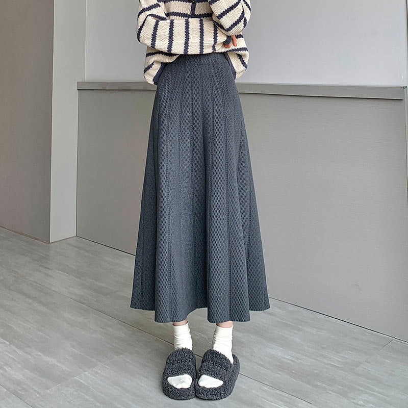 Women Wide Cut Knit Skirt Mune Fashion
