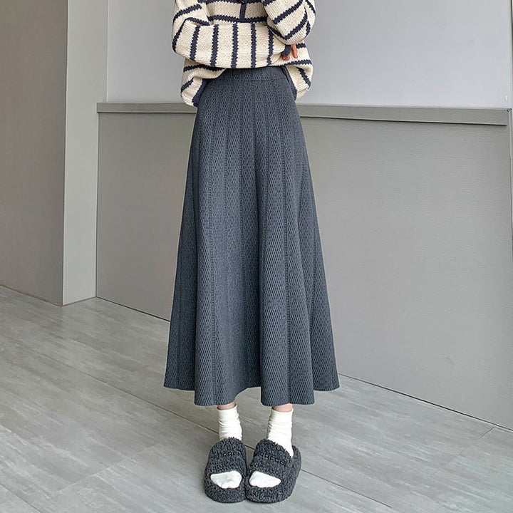 Women Wide Cut Knit Skirt Mune Fashion