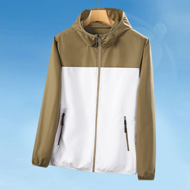 Men's Lightweight Windproof Hooded Transition Jacket with Shoulder Yoke, Water-Repellent Ripstop & Zipper Pockets Mune Fashion