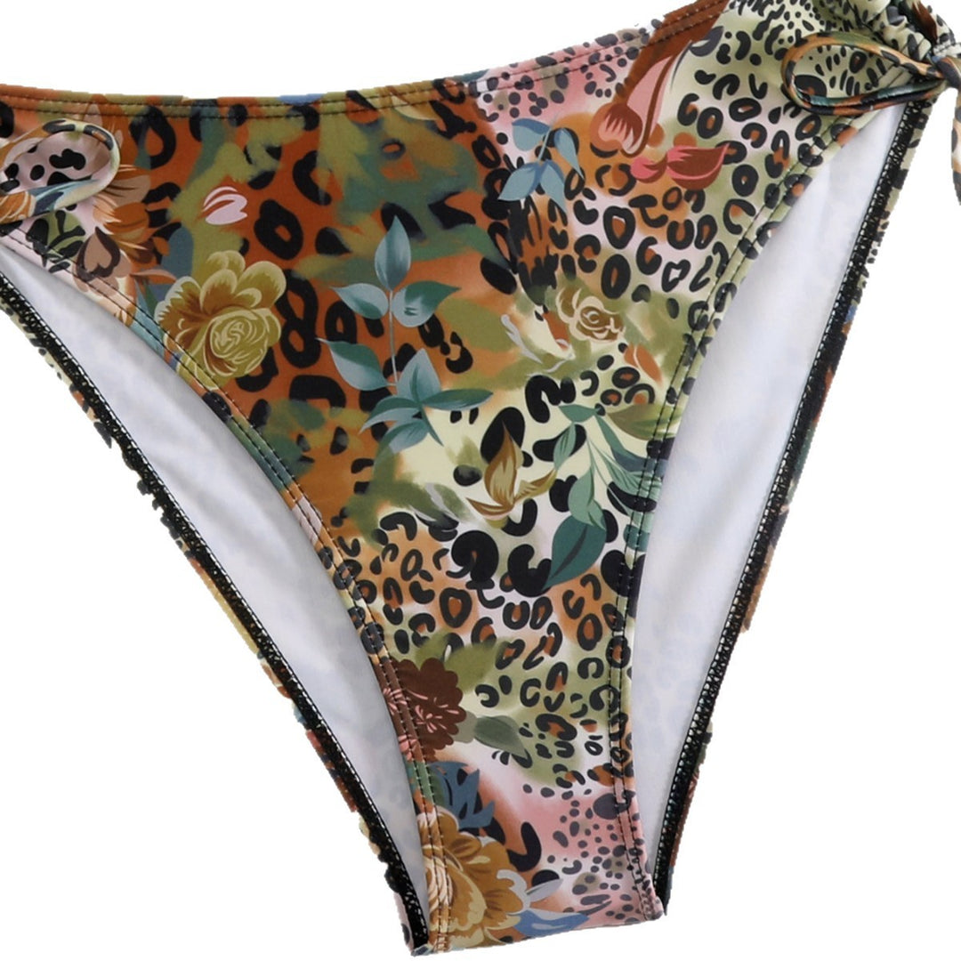 Women's Triangle Bikini with Floral and Animal Print Design Mune Fashion