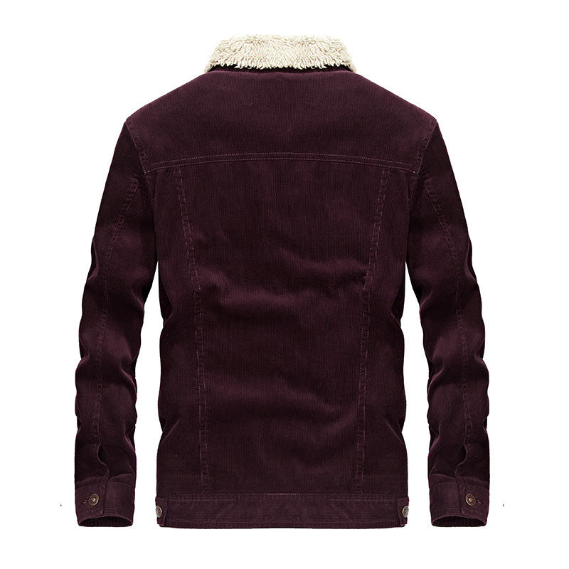 Men's trucker cord jacket with teddy lining and patch chest pockets Mune Fashion
