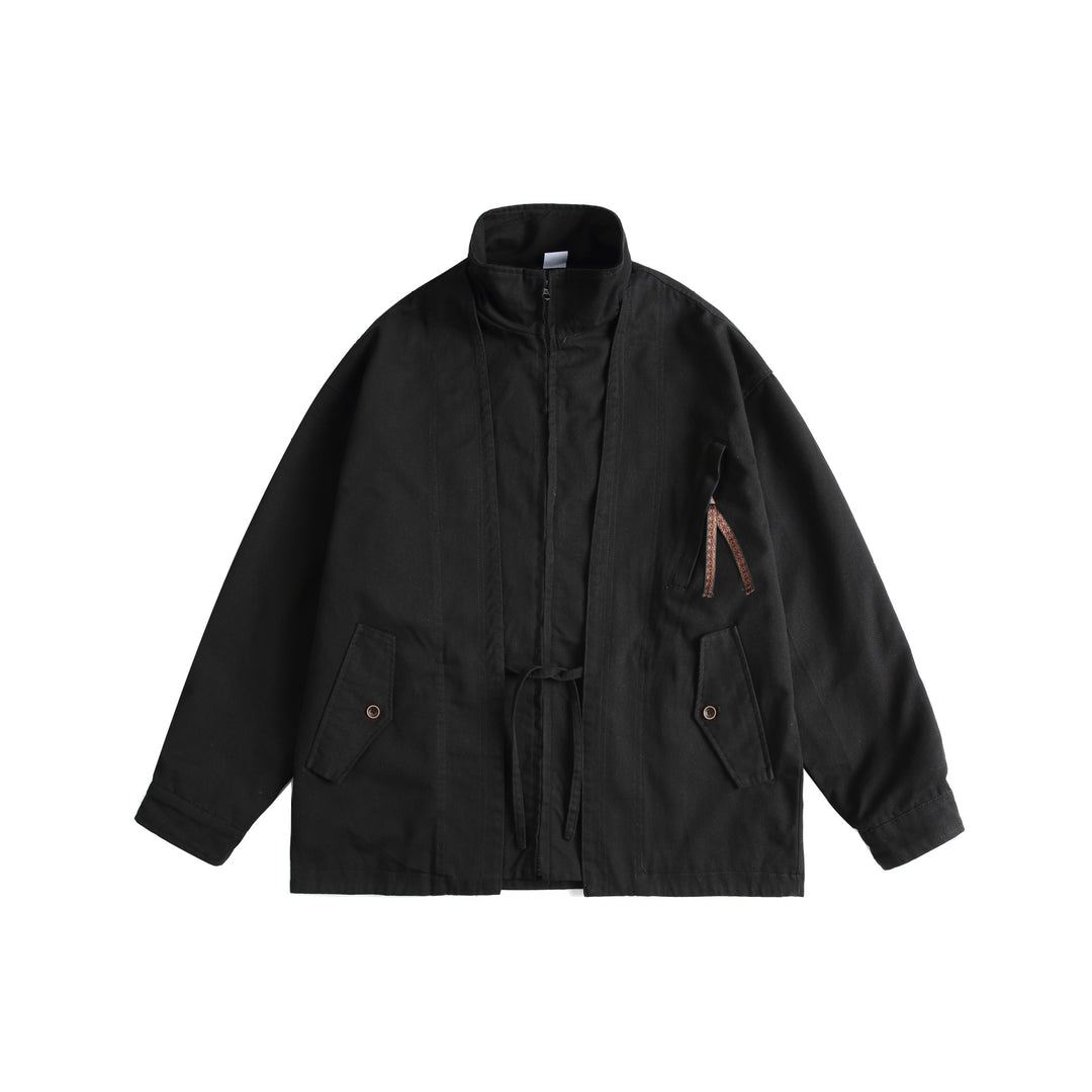 Unisex Oversized Canvas-Field Jacket with Drawstring, Funnel Collar and Utility Pockets Mune Fashion