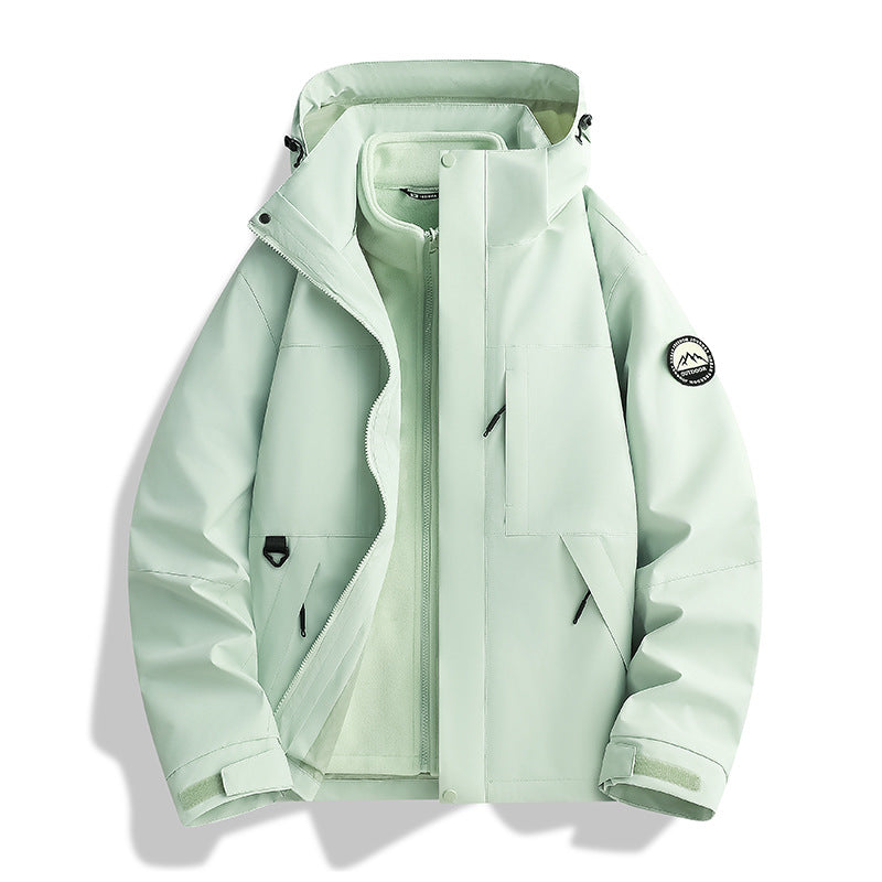 Women's Water-Repellent Parka with Removable Fleece Inner Jacket and Hood Mune Fashion