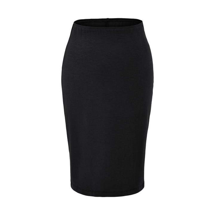 Ladies' Fitted Midi Skirt made of Fine Knitwear with Elastic Waistband Mune Fashion