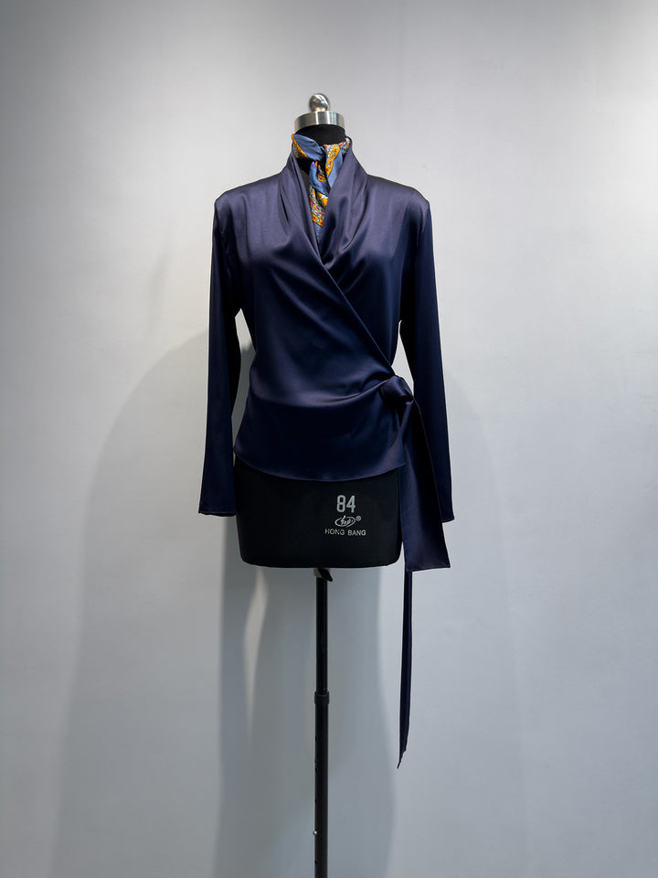 Women's Elegant Wrap Blouse Mune Fashion