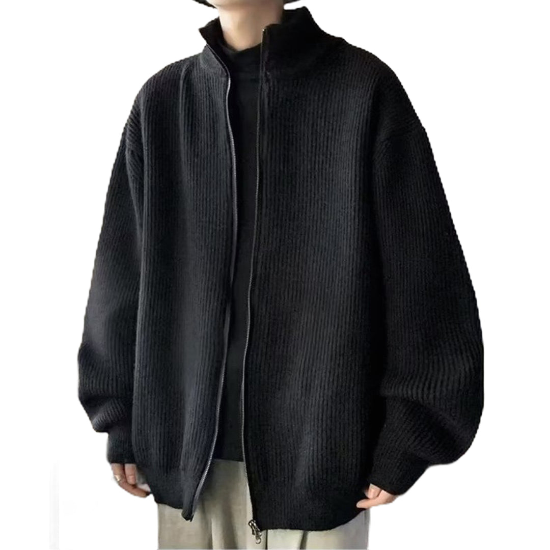 Men's Oversized Cardigan with Stand-Up Collar Mune Fashion