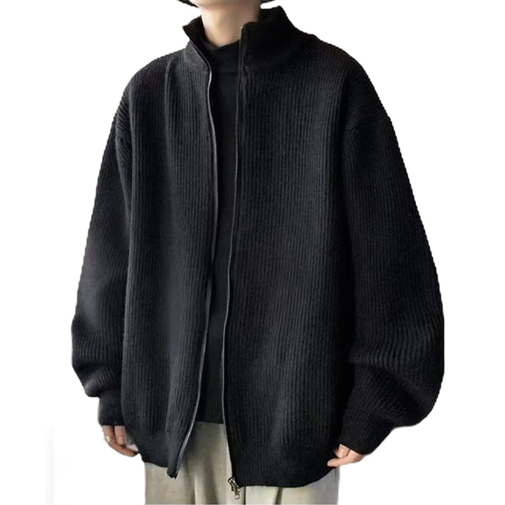 Men's Oversized Cardigan with Stand-Up Collar Mune Fashion