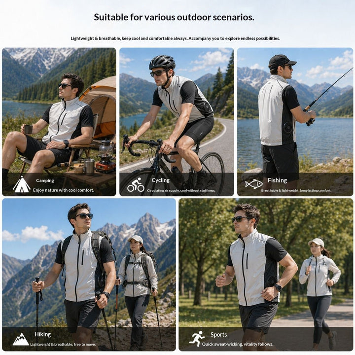 Unisex nan ergonomic cooling vest with integrated fans and battery connection Mune Fashion