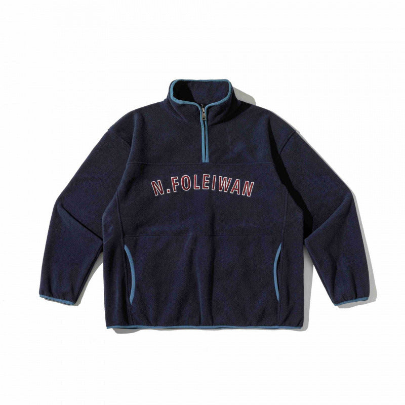 Unisex Oversized Fleece Pullover with Half Zip, Stand-Up Collar and Side Pockets Mune Fashion