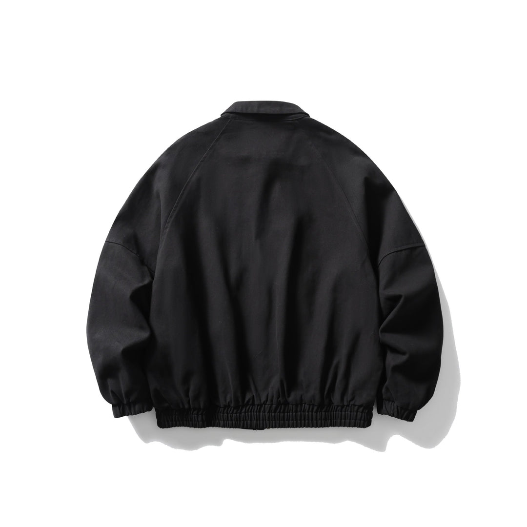 Unisex Boxy Canvas Blouson Jacket with Patch Pockets and Elastic Hem Mune Fashion
