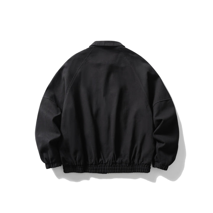 Unisex Boxy Canvas Blouson Jacket with Patch Pockets and Elastic Hem Mune Fashion
