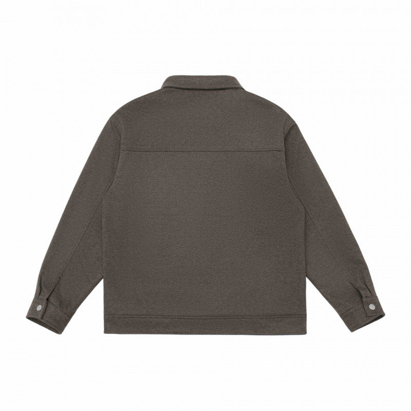 Men's Boxy Shirt Jacket with Zipper, Chest Flaps and Patch Pockets Mune Fashion
